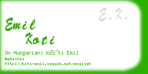 emil koti business card